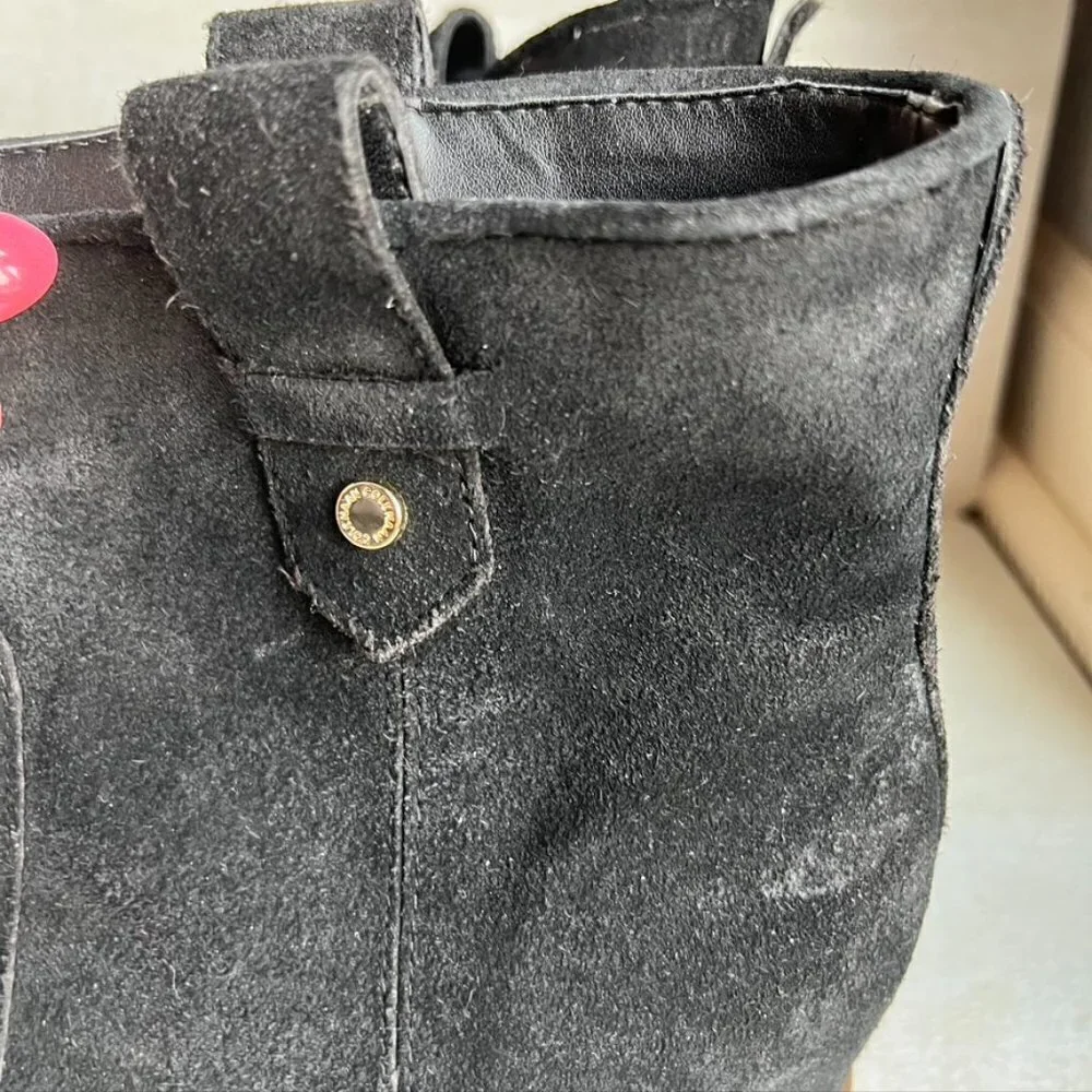 ** Cole Haan Grands Series Rayna Wedge Bootie SZ 8.5B Black Suede pull on